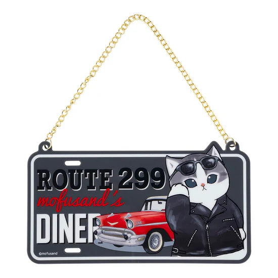 Mofusand Diner Acrylic Door Plate [Leather Jacket Cat]
