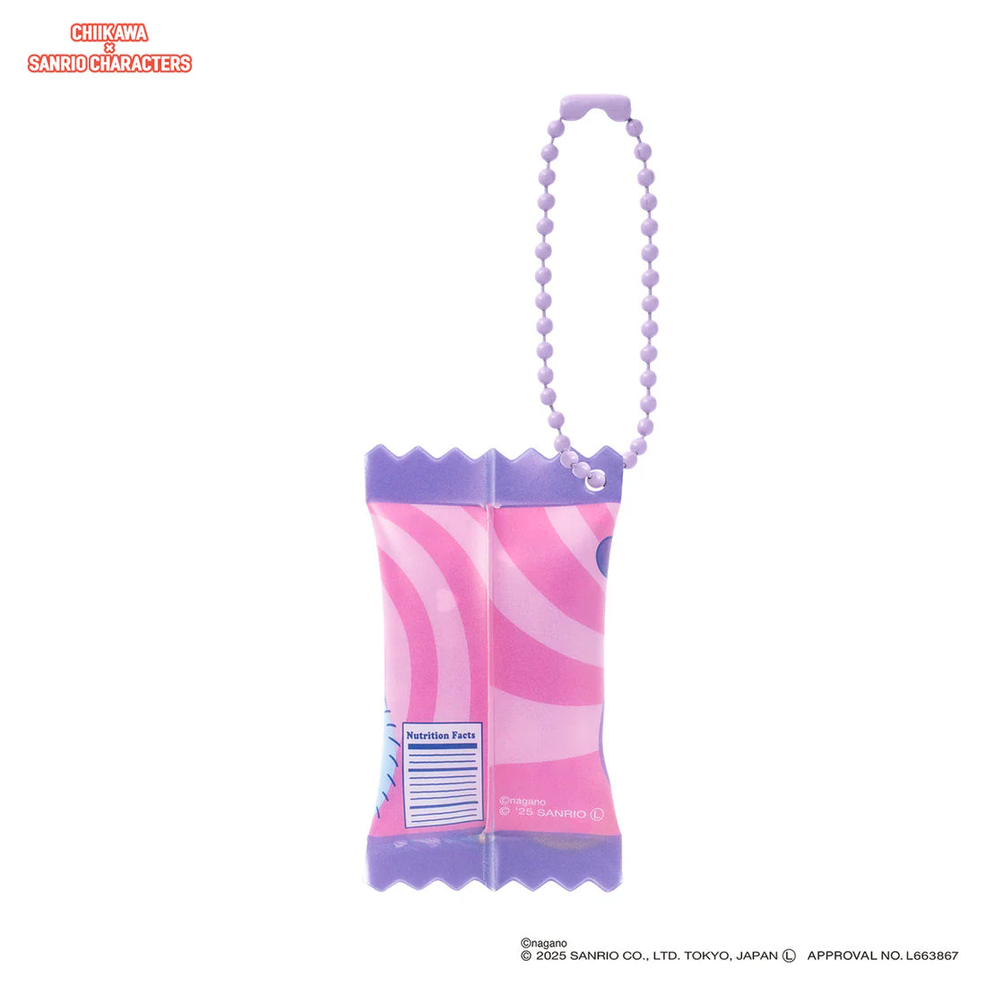 Chiikawa x Sanrio Characters Supermarket Shaka Keychain [Momonga x Kuromi]