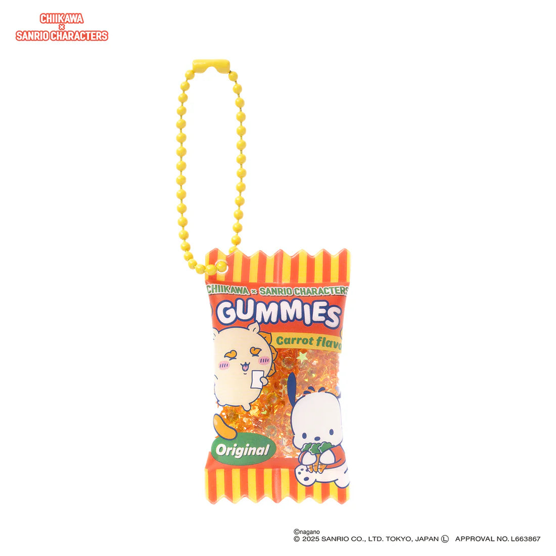 Chiikawa x Sanrio Characters Supermarket Shaka Keychain [Shisa x Pochacco]