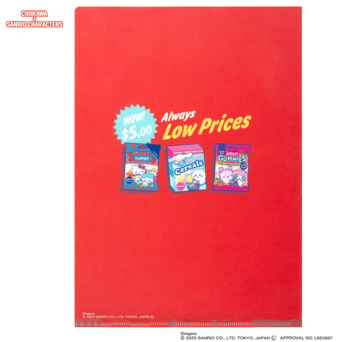 Chiikawa x Sanrio Characters Supermarket Clear File [Yellow]