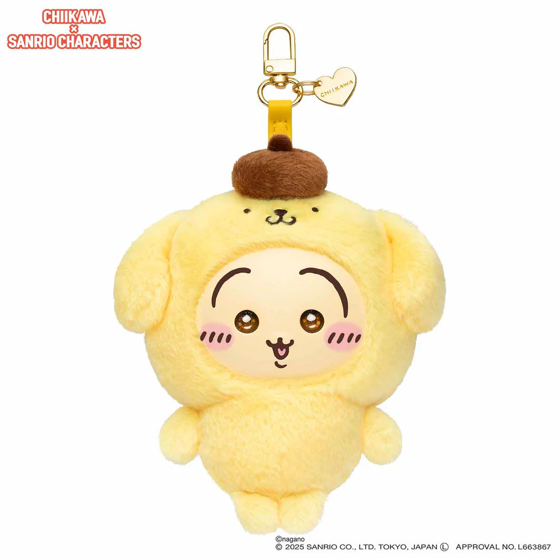 "Chiikawa x Sanrio Characters Kiramekko" Usagi x PomPomPurin Mascot Plush