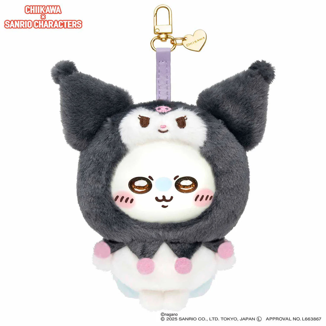 "Chiikawa x Sanrio Characters Kiramekko" Momonga x Kuromi Mascot Plush