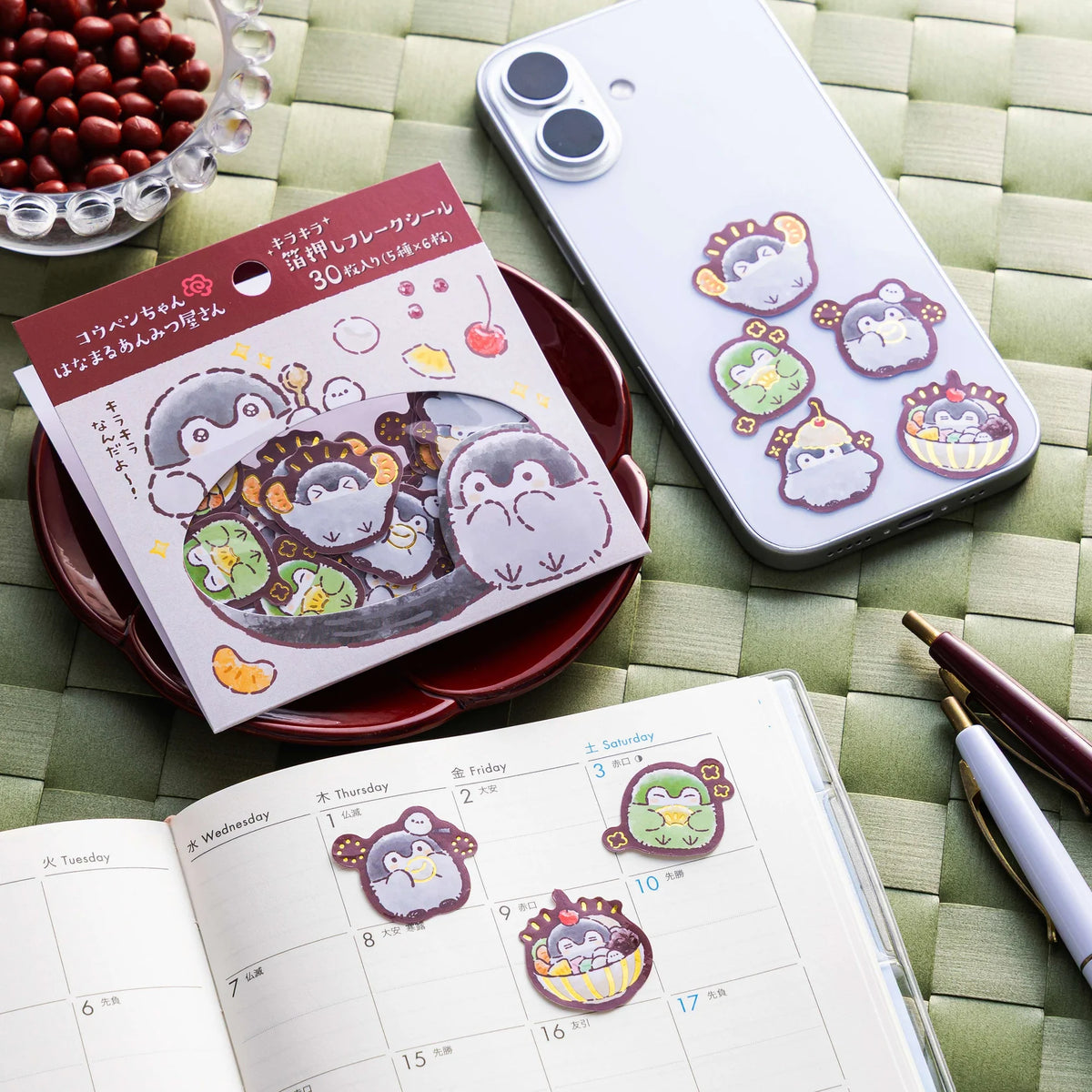 Koupenchan "Hanamaru Anmitsu Shop" Flake Stickers