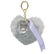 Kuromi 20th Anniversary Fur Heart Keychain [Grey]