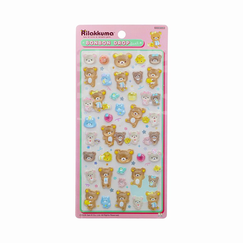 Rilakkuma Bonbon Drop Stickers [Pink]