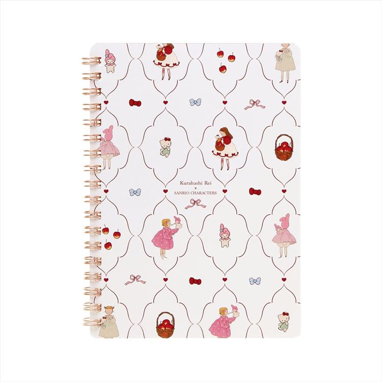 Sanrio Characters x Kurahashi Rei B6 Ring Notebook [White]