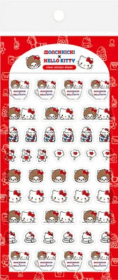 Monchhichi x Hello Kitty 50th Anniversary Clear Sticker Sheet