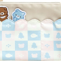 Chairoikoguma "Aokogu & Chairoikoguma's Sleepover" Flat Pouch