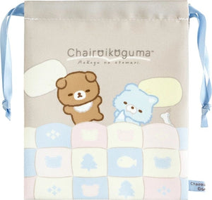 Chairoikoguma "Aokogu & Chairoikoguma's Sleepover" Drawstring Bag