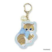 Mofusand Embroidered Keychain With Frills [Blue]