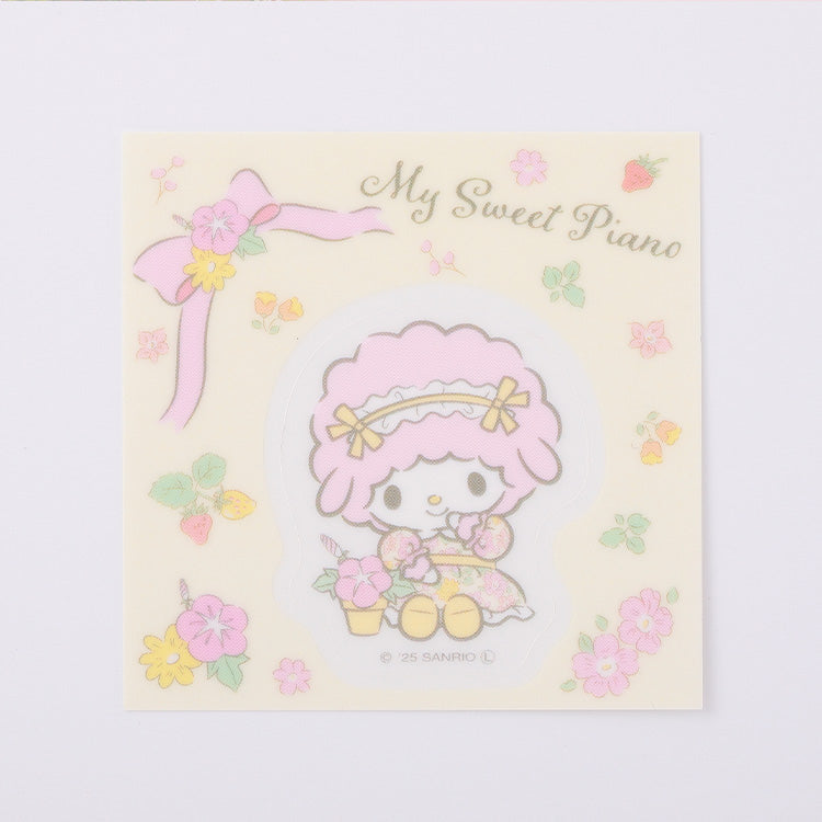 My Sweet Piano Textile Flower Clear Stickers