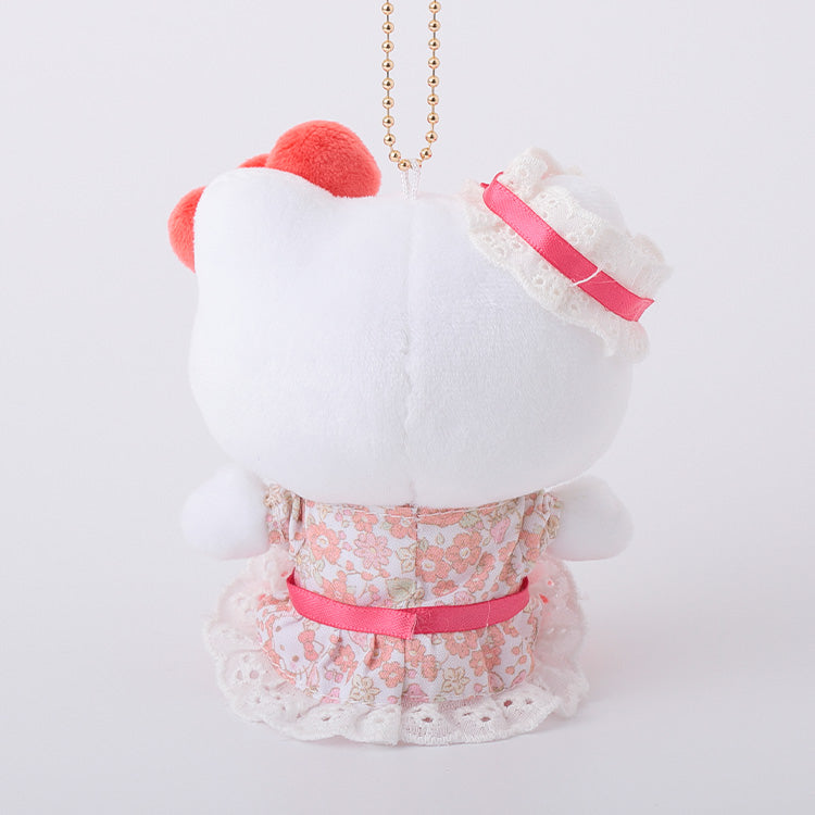 Hello Kitty Textile Flower Clear Mascot Plush