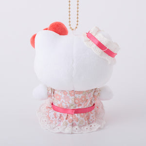 Hello Kitty Textile Flower Clear Mascot Plush