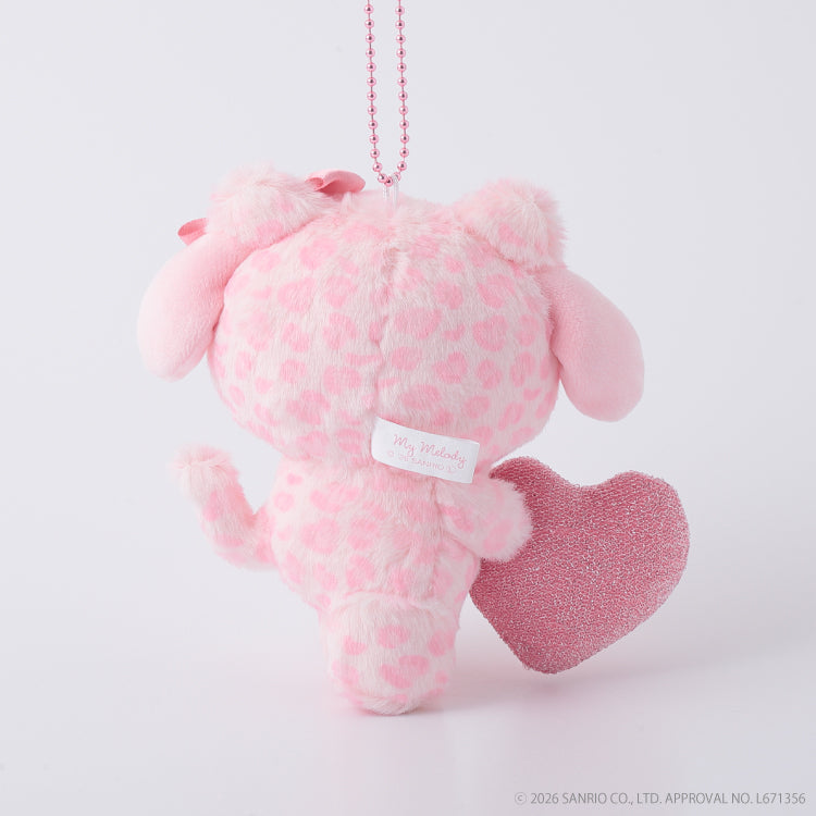 My Melody Leopard Print Heart Mascot Plush