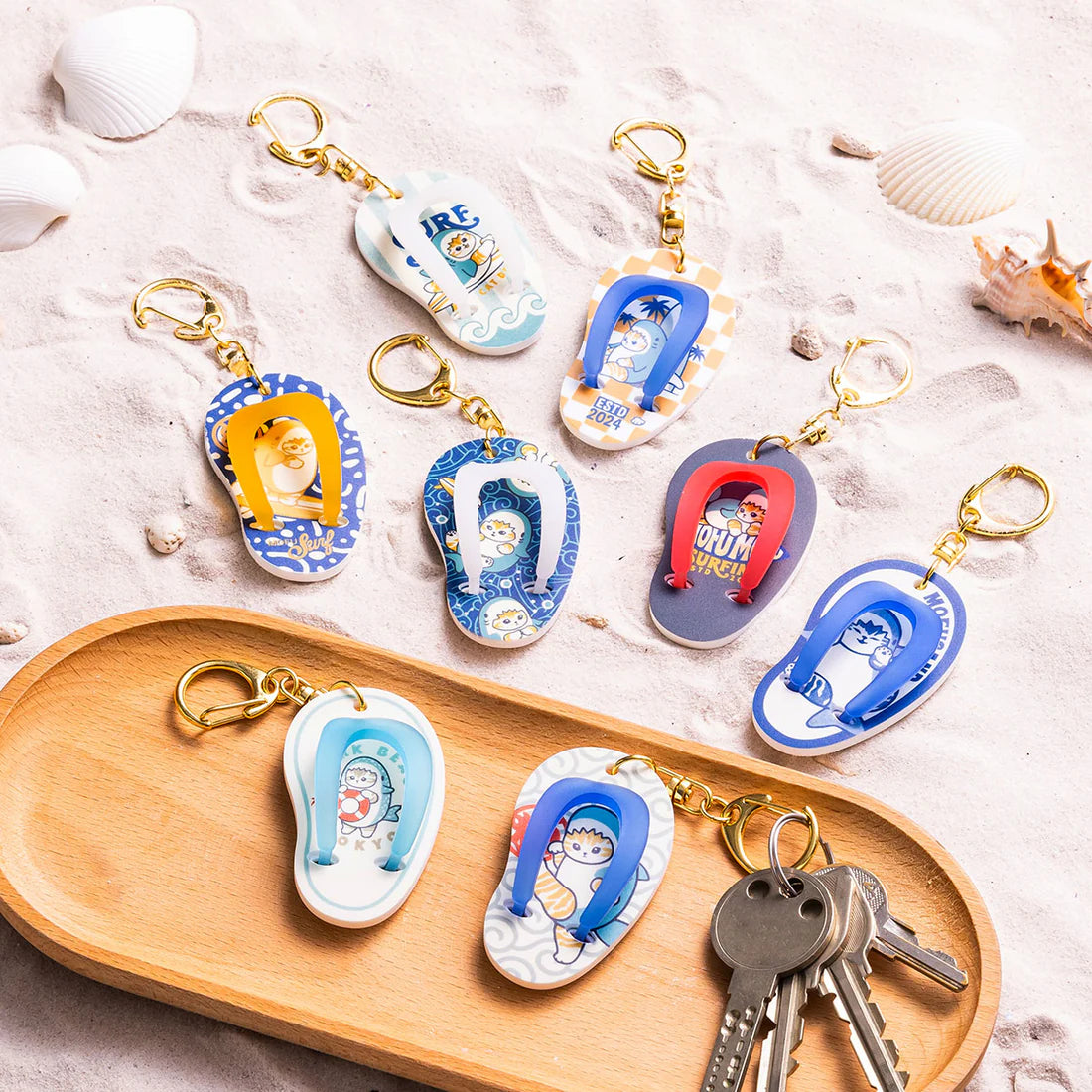 Mofusand "Board Shark!" Sandal Keychain Blind Box