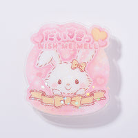 Wish Me Mell "I Love You Fluffy" Acrylic Clip Badge
