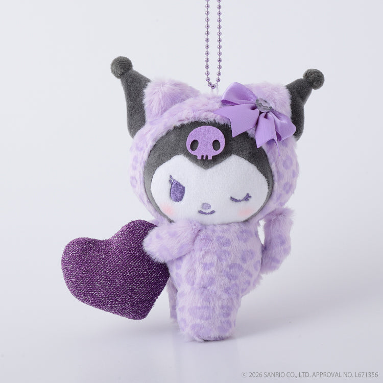 Kuromi Leopard Print Heart Mascot Plush