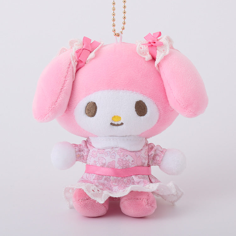 My Melody Textile Flower Clear Mascot Plush