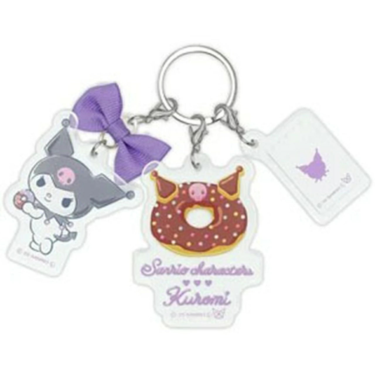 Kuromi Donut 3-Link Charm Keychain