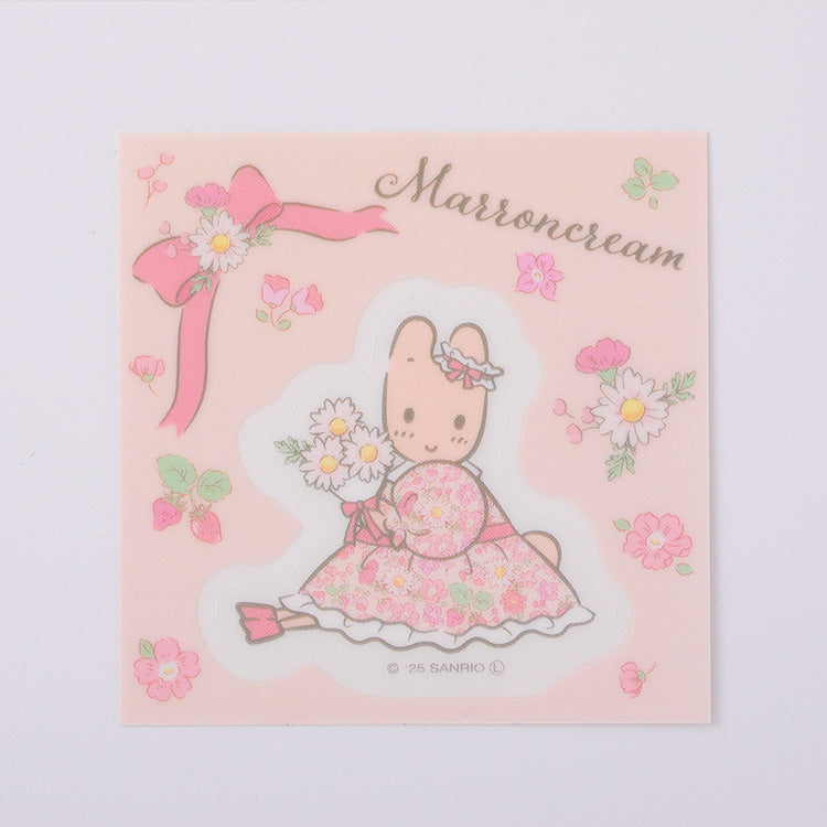 Marroncream Textile Flower Clear Stickers