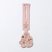 Snoopy Sakura Leather Luggage Tag