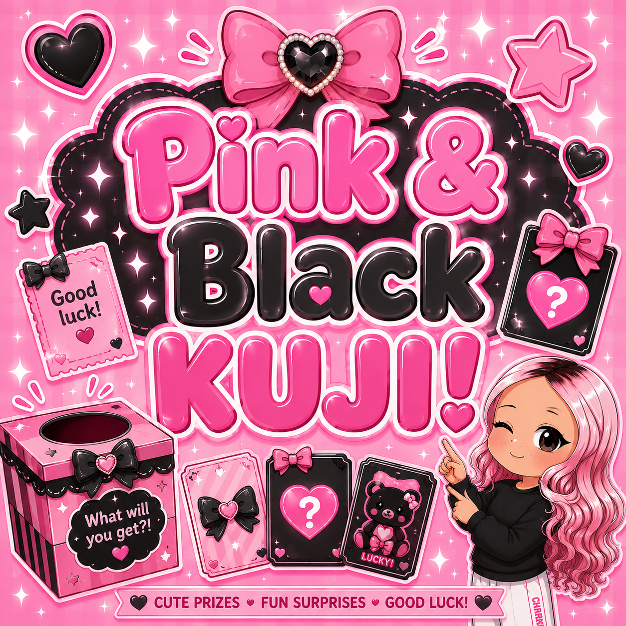 Pink & Black Shop Kuji Tickets!