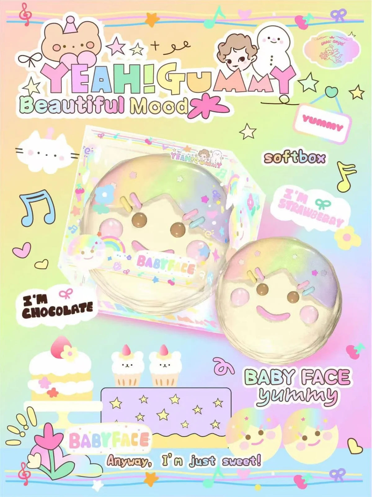 Lisa Rainbow Baby Face Little Girl Squishy
