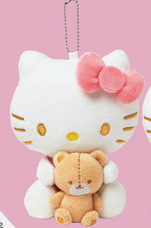 Hello Kitty & Teddy Bear Sitting Plush Mascot