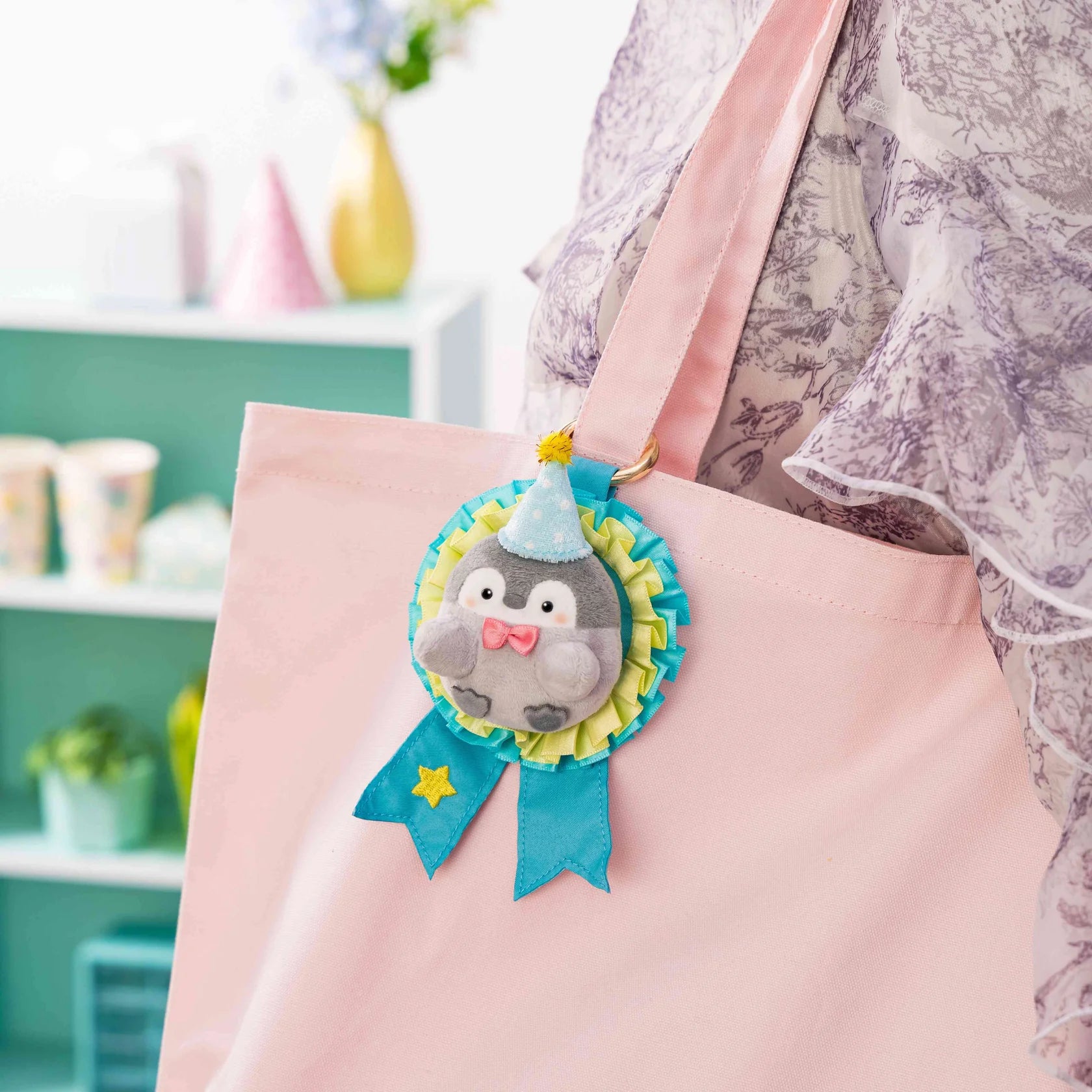 Koupenchan "I want to give you a perfect score!" Ring Carabiner Plush Mascot Bue