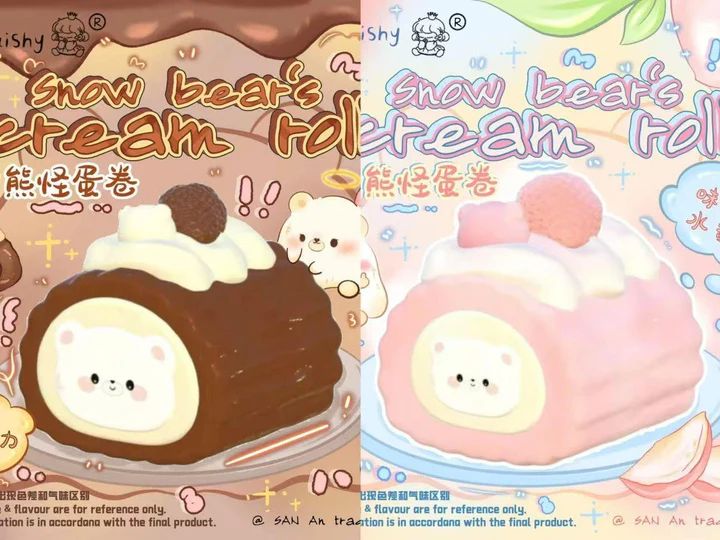 3an Bear Cream Roll Squishy