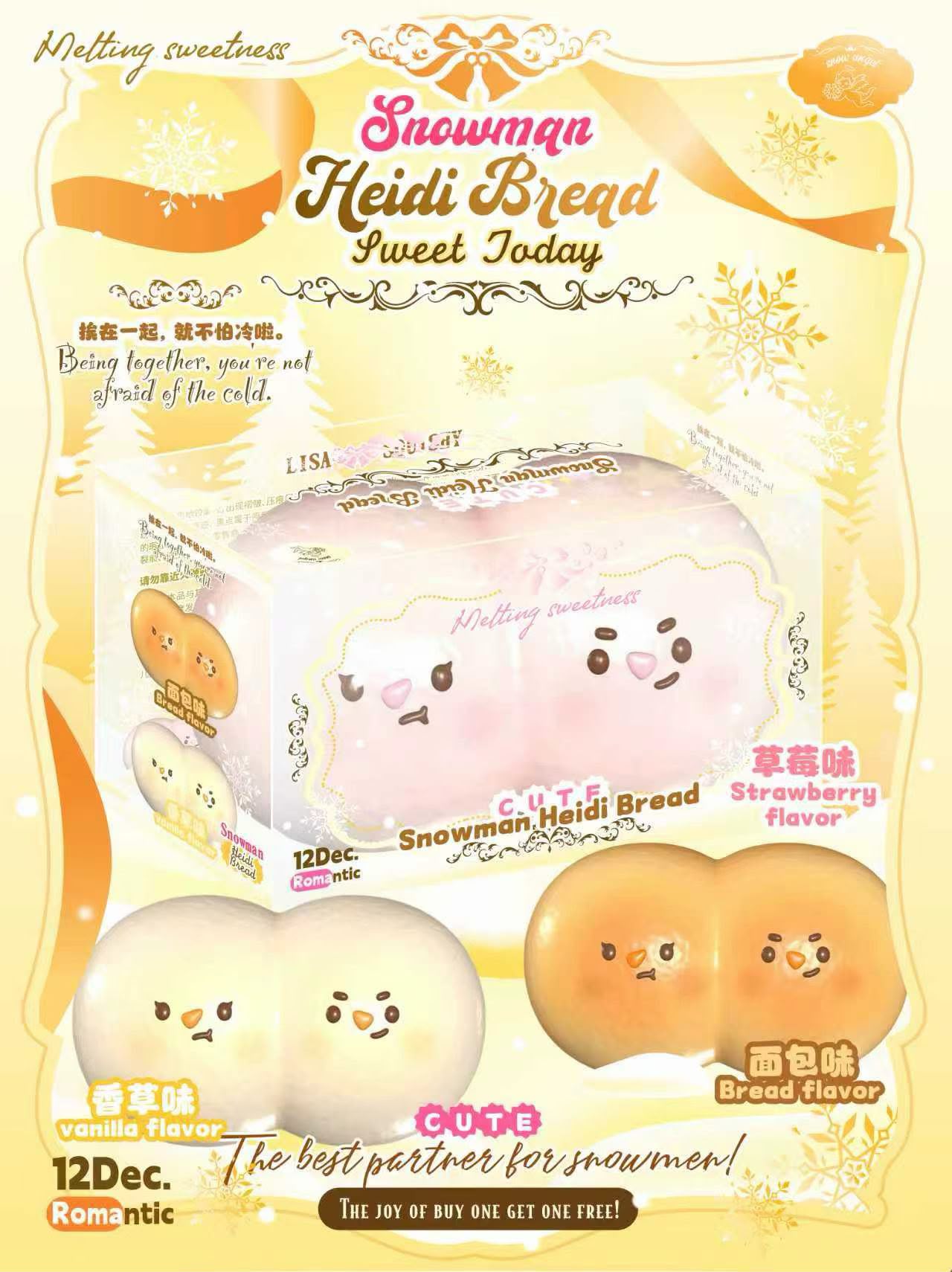 Lisa Snowman Heidi Bread Squishy