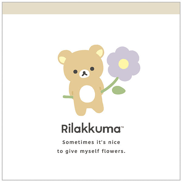 "Basic Rilakkuma Flower" Square Memo Pad [White]