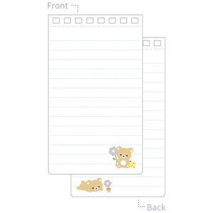 "Basic Rilakkuma Flower" Note Pad [Rilakkuma]