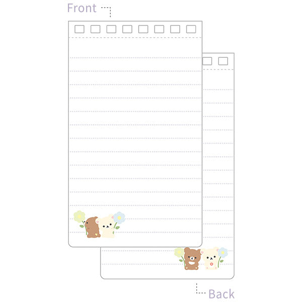 "Basic Rilakkuma Flower" Note Pad [Korilakkuma & Chairoikoguma]
