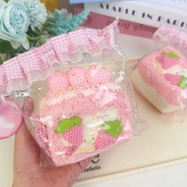 Taba Creamy Pink Strawberry Toast Squishy