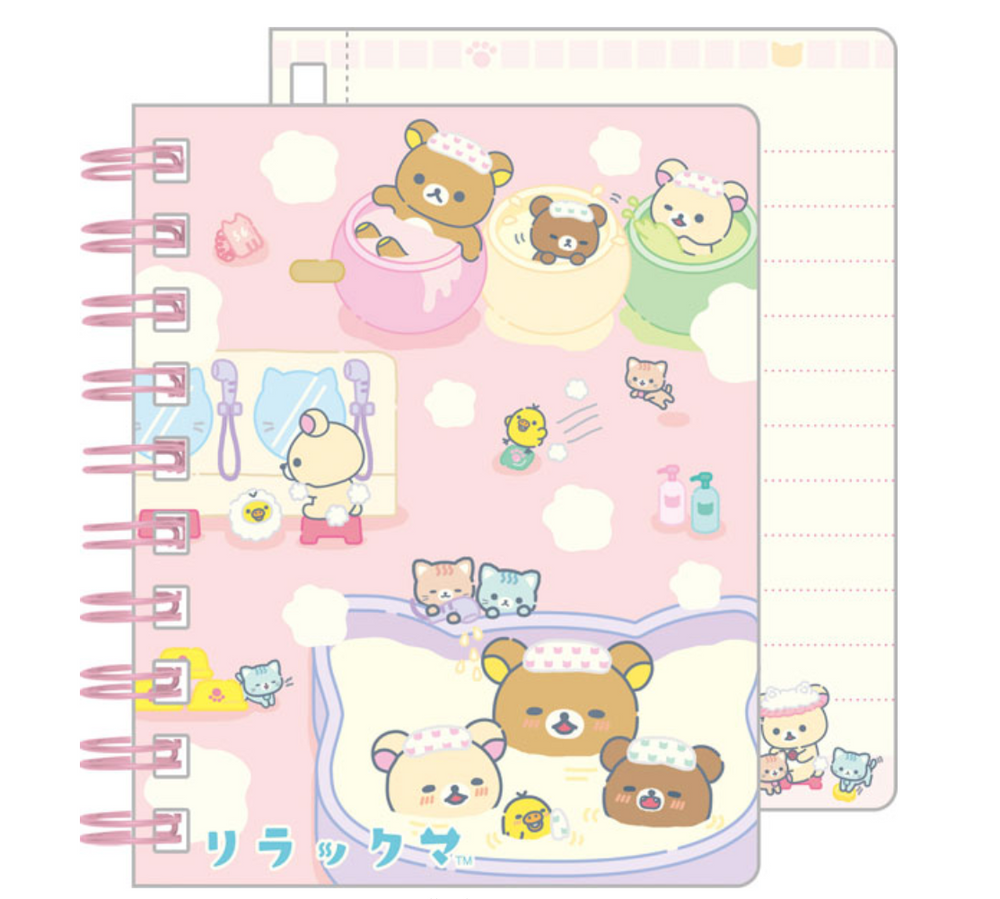 Rilakkuma Nekoneko no Yu Small Notebook Pink