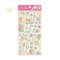Rilakkuma Nekoneko no Yu Pink Sticker Sheet