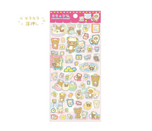 Rilakkuma Nekoneko no Yu Pink Sticker Sheet