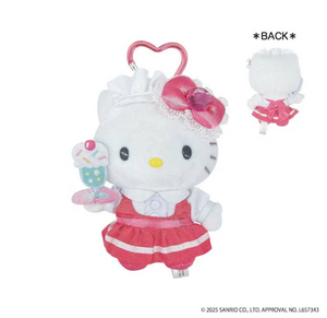 Hello Kitty Lovely Frill Mascot Keychain [Red Maid]