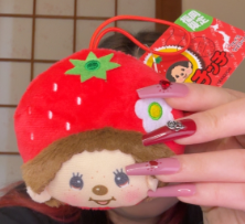 Monchhichi Fukuoka Strawberry Plush Mascot