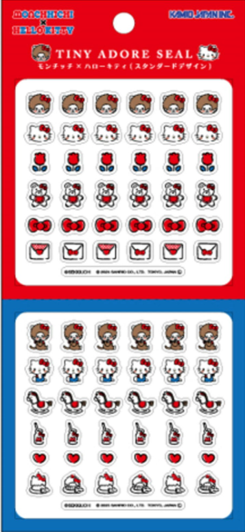 Monchhichi x Hello Kitty 50th Anniversary Mini Clear Sticker