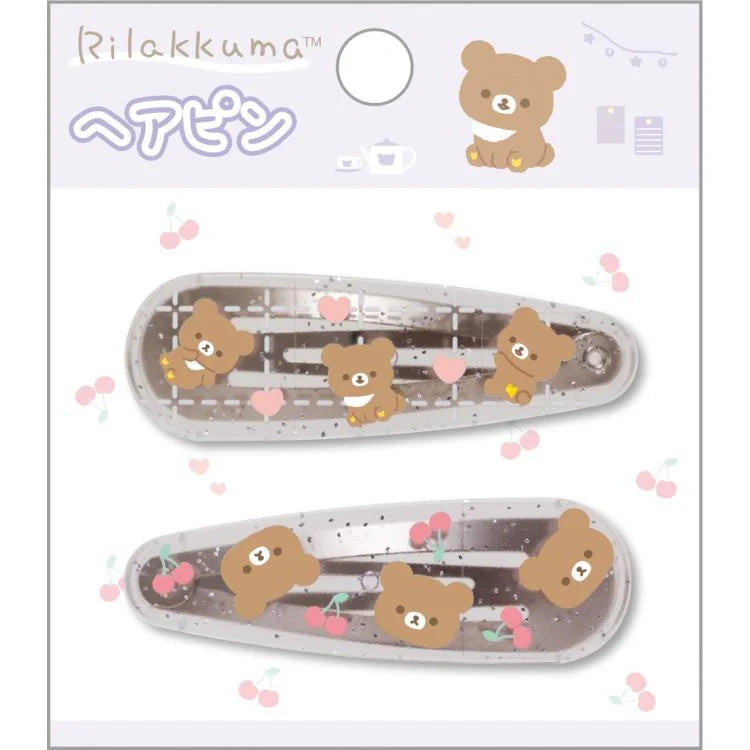Chairoikoguma Glitter Hair Clip Set
