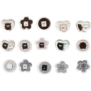 Monochrome Boo Marble Glitter Sticker
