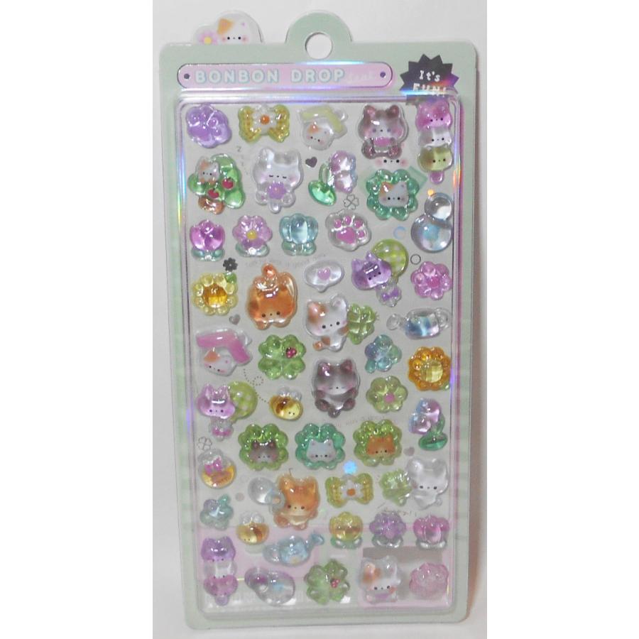 Bonbon Drop 3D Sticker [Nature Cat]