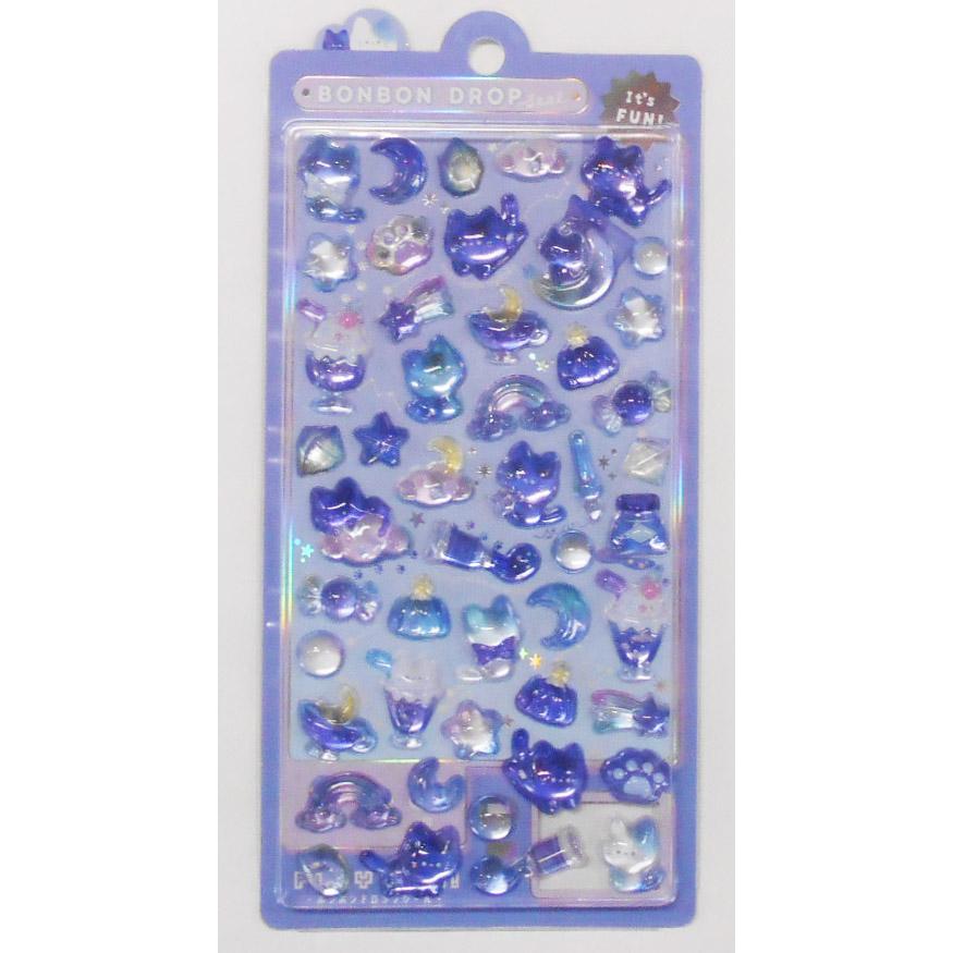 Bonbon Drop 3D Sticker [Night Sky Cat]