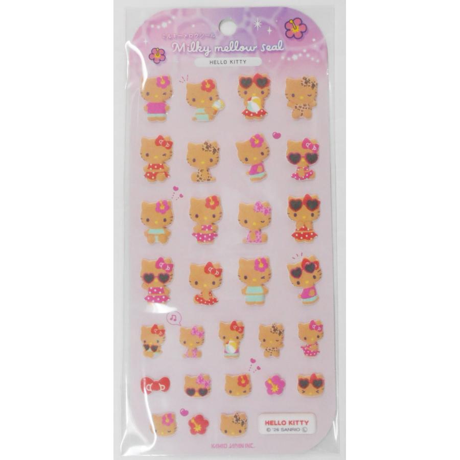 Tan Hello Kitty Flocked Sticker
