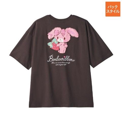 Bonbonbonribbon Short-sleeved T-Shirt [Black] M