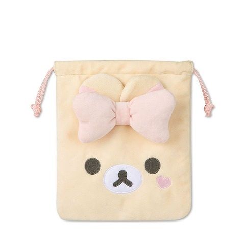 Korilakkuma "Makeup" Plush Drawstring Bag