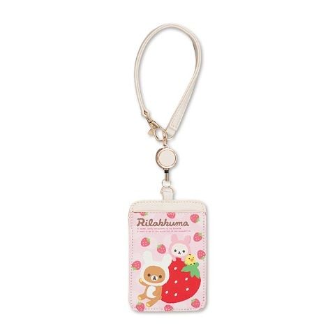 Rilakkuma Strawberry Reel Pass Case
