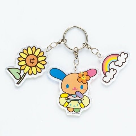 Tan Usahana 3-Charm Keychain